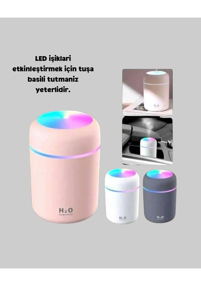 Mey İthalat Taşınabilir Usb Mini Nemlendirici Led Aydınlatmalı, Çift Püskürtme Modu