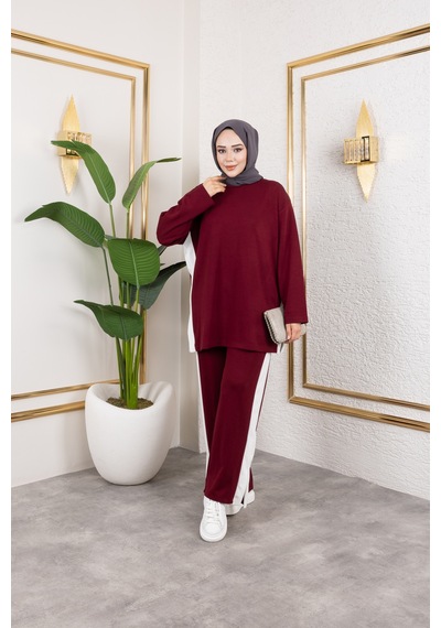 Hira Life Fashion Kadın Efsa Bordo Bisiklet Yaka Yanı Şeritli Ve Pantolon Cepli Alt-üst İkili Takım Bordo Bordo Hira Life Fashion Kadın Efsa Bordo Bisiklet Yaka Yanı Şeritli Ve Pantolon Cepli Alt-üst İkili Takım Bordo Bordo