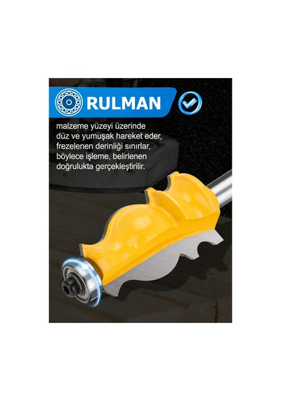 Dekoratif Kenar Profil Freze Ucu Rulmanlı 8x24x41x90 Mm