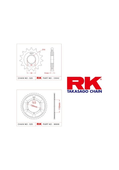 Rk Dişli Seti Yamaha Mt-09 15-18, Tracer 900 15-18, Xsr 900 15-18