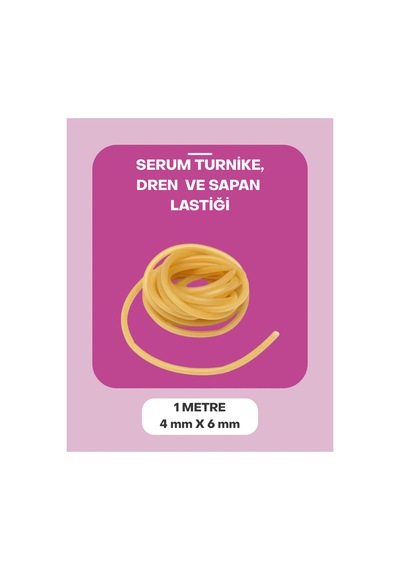 4x6 Serum Lastiği 1 Metre Doğal Lateks Sapan Lastiği Av Lastiği Turnike Dren 4/6 Mm