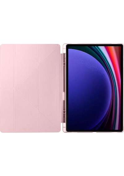 Galaxy Uyumlu  Tab S10 Ultra Kılıf Gzst Tri Folding Kalem Bölmeli Standlı Kılıf - Mavi Arka Kapak