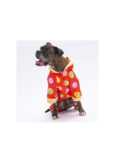 Adonis Büyük Irk Köpekler İçin Yağmurluk Mont - Turuncu Renk, 6xl Açık Gri