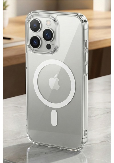 Apple iPhone 16 Pro Uyumlu Fox Cover Magsafe Destekli Kamera Korumalı Slim Yumuşak Şeffaf Silikon Kılıf