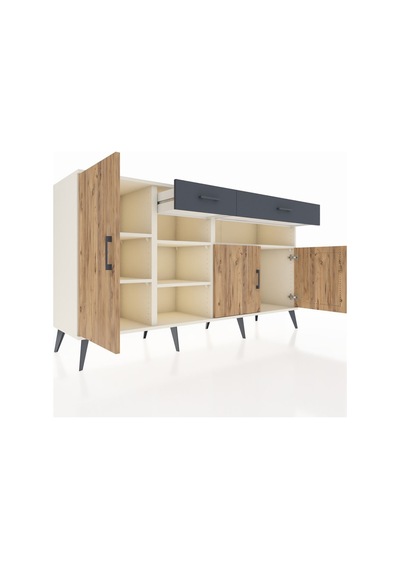 Hyperion Konsol 5 Raflı 2 Çekmeceli 3 Kapaklı 176x44x99 Aytaşı-ça Aytaşı-çam/antrasit Hyperion Konsol 5 Raflı 2 Çekmeceli 3 Kapaklı 176x44x99 Aytaşı-ça Aytaşı-çam/antrasit