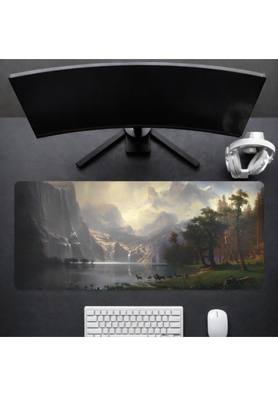 90x40 Cm Desenli Oyuncu Gaming Mouse Pad Kaymaz Kauçuk Taban Fare Altlığı Xxl Mousepad Landscape Serisi 02