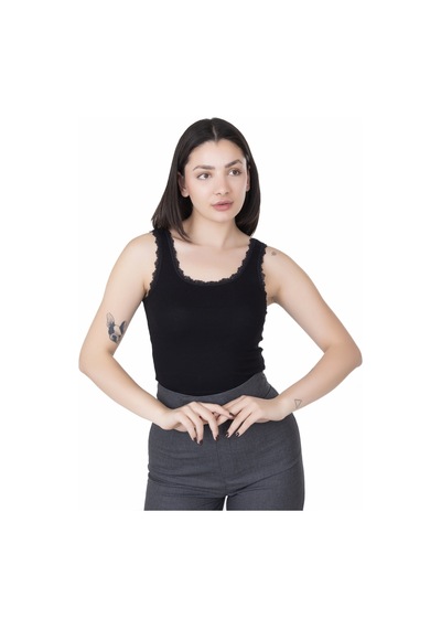 Looksense Kadın Kaşkorse Dantelli Kalın Askılı Crop 4004 Çok Renkli