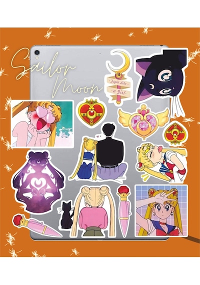 Sailor Moon Seri 1 Sticker Seti Laptop Ajanda Pc Tablet Telefon Defter Etiket Bullet Journal Diğer