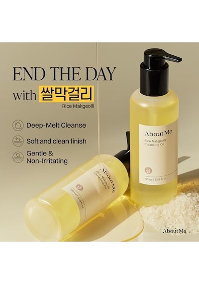 About Me Rice Makgeolli Cleansing Oil Pirinç Özlü Nemlendirici Siyah Nokta Karşıtı Yüz Temizleme Yağı 195 Ml