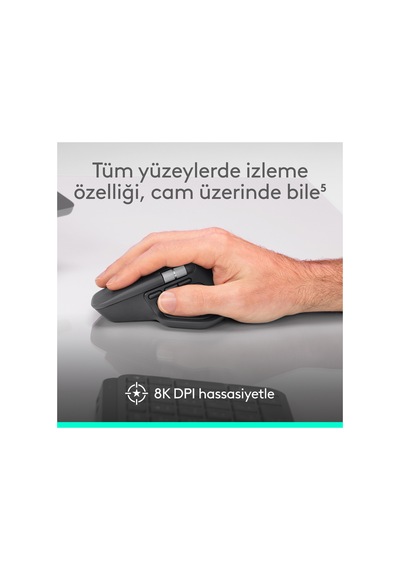 Logitech Mx Master 4 Dokunsal Geri Bildirimli 8000 Dpı Sessiz Kablosuz Bluetooth Mouse - Koyu Gri