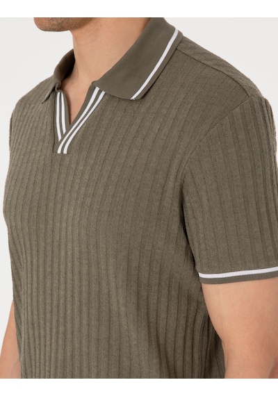 Pierre Cardin Erkek Haki Tişört 50310162-vr027 Haki