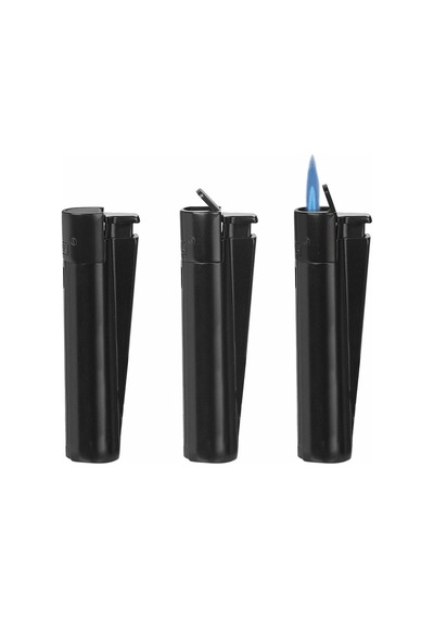 Clipper Özel Kutusunda Rüzgardan Etkilenmez Jet Alev Metal Çakmak - Mat Siyah Siyah