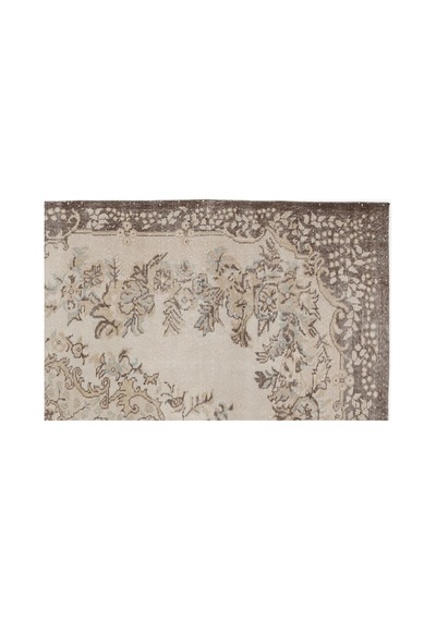El Dokuması Vintage Yün-pamuk Bej Halı 5946 186 X 296 Cm