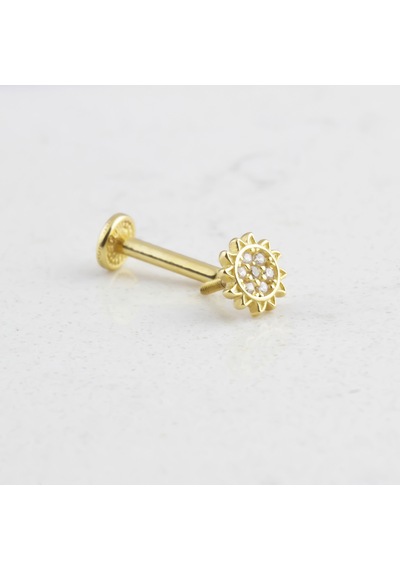 Glorria Altın Güneş Tragus Piercing Altın