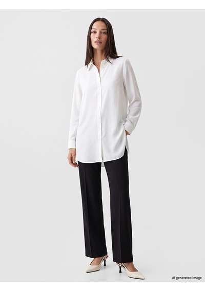 Lcw Everyday Ekru Regular Fit Kadın Gömlek Tunik