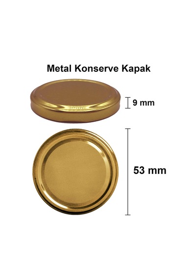 244 Ml Kavanoz Metal Gold Konserve Kapaklı 244 Cc Şeffaf Uzun Cam Kavanoz 2 Adet Diğer