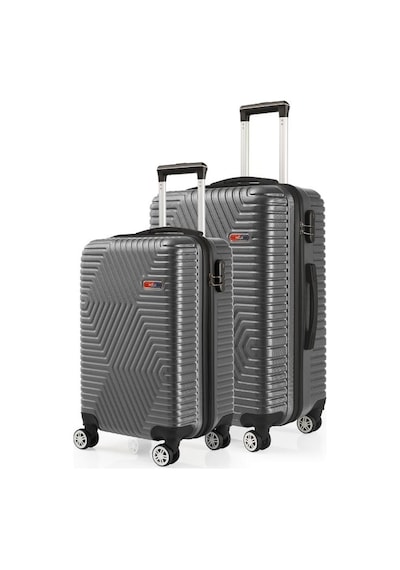 G&d Polo Suitcase Abs Kabin Ve Orta Boy Koyu Gri 2'li Valiz Seti 600.02-set-ok