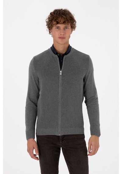 U.s. Polo Assn. Erkek Gri Melanj Hırka Triko 50313721-vr086 Gri Melanj