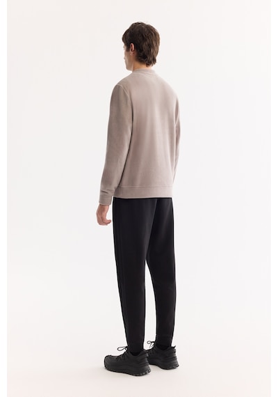 Avva Erkek Gri Bisiklet Yaka Soft Touch Baskılı Polar Regular Fit Sweatshirt A52y1269
