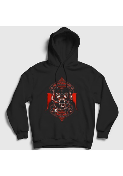Presmono Unisex England V2 Motörhead Kapüşonlu Sweatshirt Siyah