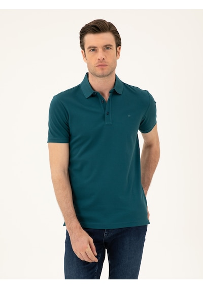 Zümrüt Slim Fit Polo Yaka Merserize T-shirt Yeşil