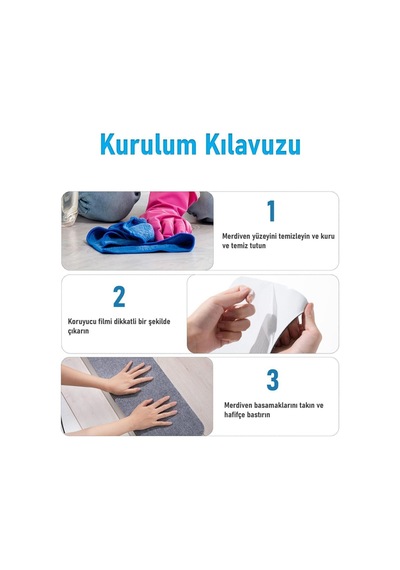 Halifleks Yapışkan Tabanlı Merdiven Basamak Paspası Rip Halı Kaymaz Tabanlı - Füme Null