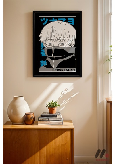 Jujutsu Kaisen Toge Inumaki Poster, Siyah Çerçeveli Duvar Tablosu - Anime Severlere Özel Hediye