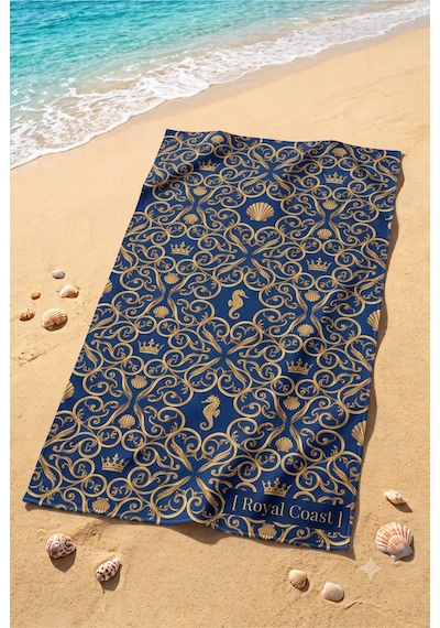 75x150 Cm Plaj Havlusu Lüks & Premium Koleksiyonu Premium Özel Tasarım Hızlı Kuruyan Havlu Siyah