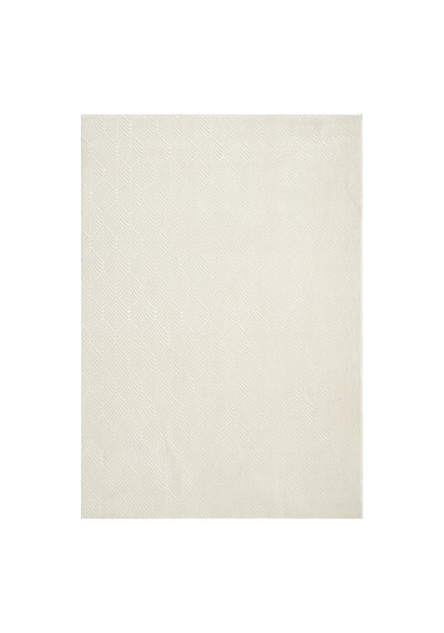 Raschel Carpet Yaprak Krem Emboss Premium Seri Yeni Nesil Kaymaz Taban Jel Taban Halı Yolluk Antre Hol Krem