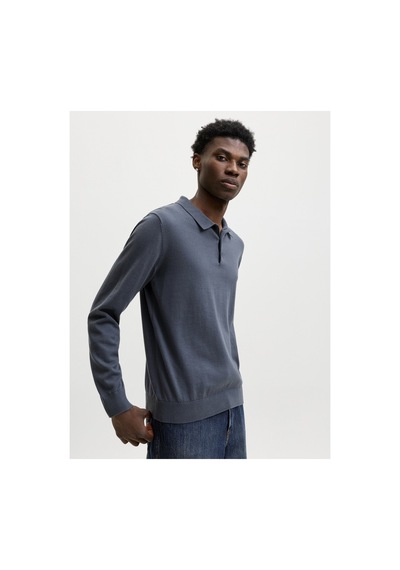 Jack & Jones Jjebasıc Knıt Ls Polo Sn Mavi