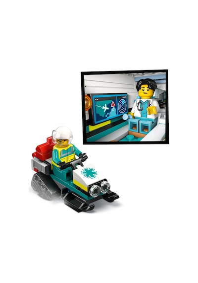 LEGO® City Acil Hava Ambulans Uçağı 60465 - 6 Yaş ve Üzeri Çocuklar için Kar Motosikleti İçeren Yaratıcı Oyuncak Yapım Seti (403 Parça)
