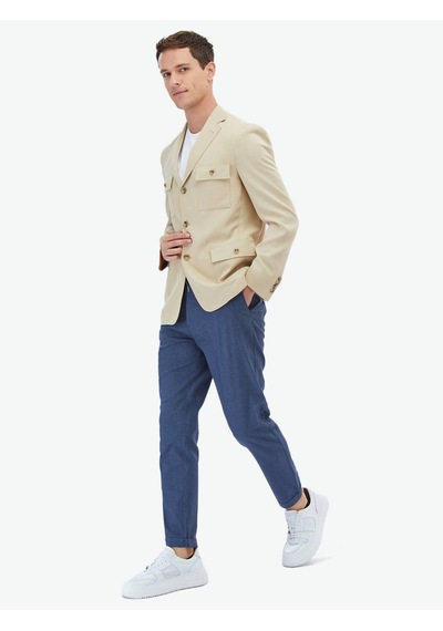 Kip Bej Düz Modern Fit Ceket Çok Renkli