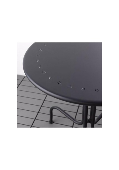 Yuvarlak Balkon-bahçe Masası Gri, Meridyendukkan 70 Cm Lackö Masa 2-4 Kişilik Metal Çok Renkli