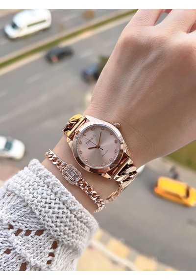 Ferrucci Çelik Kordon 2 Yıl Garantili 3 Atm Suya Dayanıklı Kadın Kol Saati+bileklik Bfc.03588.02 Rose Gold