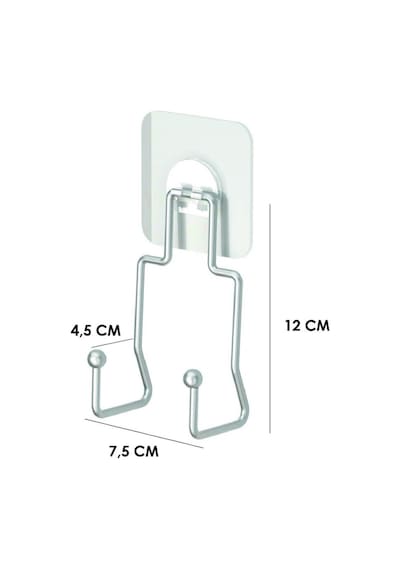 Teknotel Yapışkanlı 2 Adet Kancalı Banyo Askısı Silver St236 Gümüş