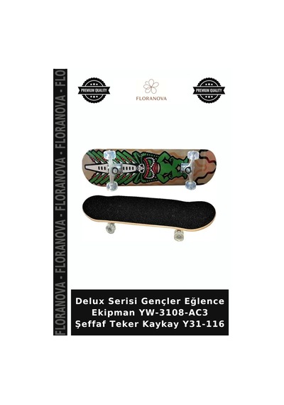 Delux Serisi Gençler Eğlence Ekipman Yw-3108-ac3 Şeffaf Teker Kaykay Y31-116