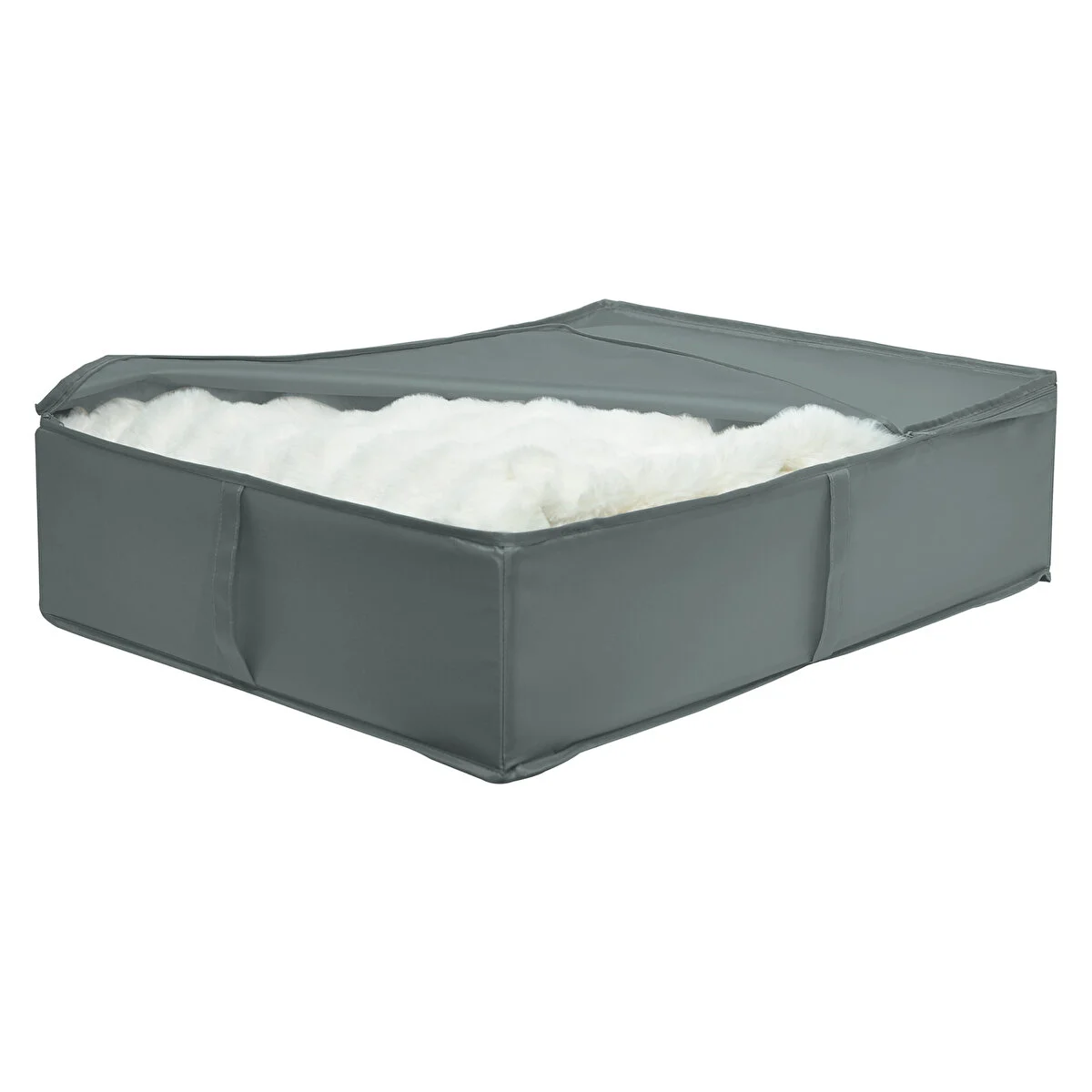 Gri Kumaş Saklama Hurcu 69x55x19 Cm Dolap İçi Düzenleyici Büyük Boy Kıyafet Ve Battaniye Organizer