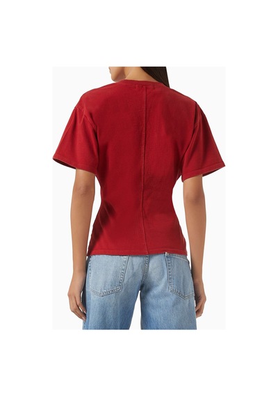 Banana Cici Eero Cinched T-shirt - Beyaz - Pamuklu Premium Kumaş İle Şık Tasarım Kırmızı