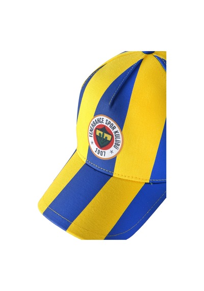 Fenerium Retro Unısex Çubuklu Şapka Sarı-lacıvert