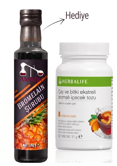 Şeftali Aromalı 51 Gr Küçük Çay Alembic Bromelain Hediyeli