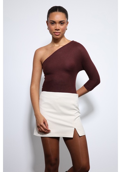 Antioch Asimetrik Yaka Top Bordo