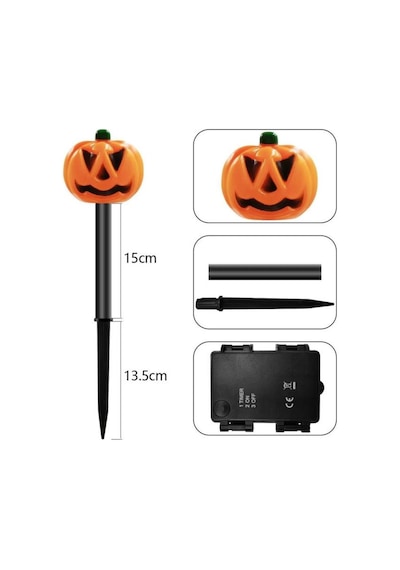 Bal Kabağı Kazıklı Solar Led Işık, Cadılar Bayramı Güneş Enerjili Hallowen Zemin Yürüyüş Yolu Işığı Sarı