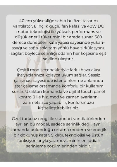 Woox 8'' 360 Derece Salınımlı Uzaktan Kumandalı Dokunmatik Ekran 40 Cm Zaman Ayarlı Masaüstü Vantilatör