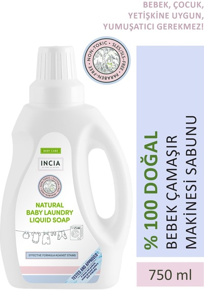 Incia Doğal Bebek Çamaşır Makinesi Sabunu 750Ml