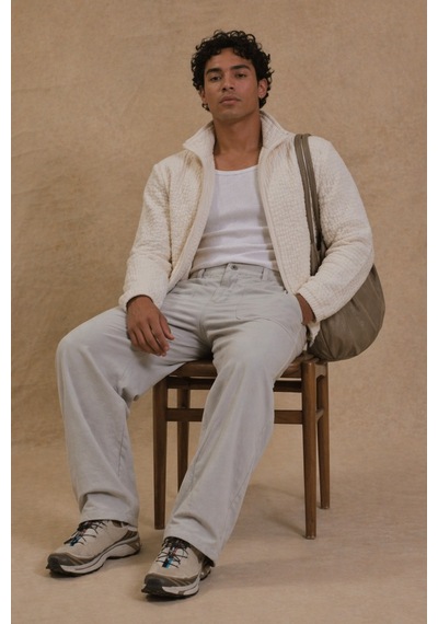 Tarz Cool Erkek Baggy Pantolon Geniş Paça Rahat Kesim Günlük Stil Gri
