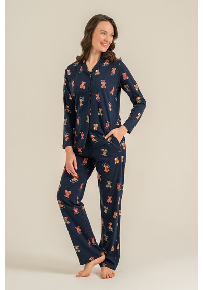 Rolypoly Anne Kız Winter Bear Lacivert Gömlek Pijama Takımı Rp3919-a-v2 Rp3919-a-v2