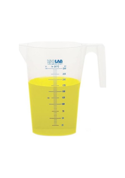 Isolab Beher - Kulplu - P.P - Kısa Form - Mavi Skala - 250 Ml - 1