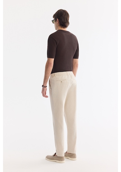 Avva Erkek Bej Beli Bağcıklı Keten Karışımlı Chino Relaxed Fit Pantolon B003036 Avva Erkek Bej Beli Bağcıklı Keten Karışımlı Chino Relaxed Fit Pantolon B003036