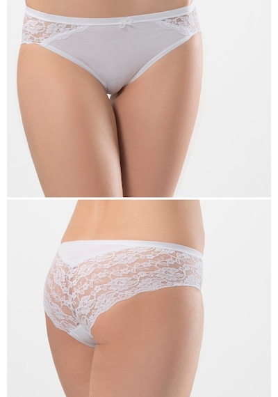 Türen Kadın Likralı Dantelli Slip (2'li Paket) Beyaz