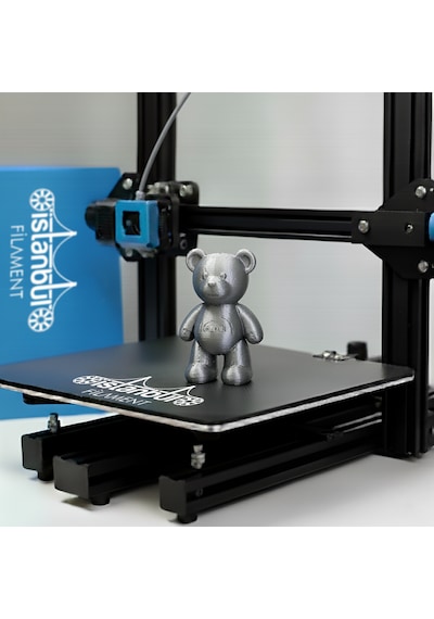 İstanbul Filament 3d Baskı Pla Filament Gümüş Renk 1 Kg Ø 1,75mm 0,05 Mm Bambu Lab Uyumlu 1.75mm